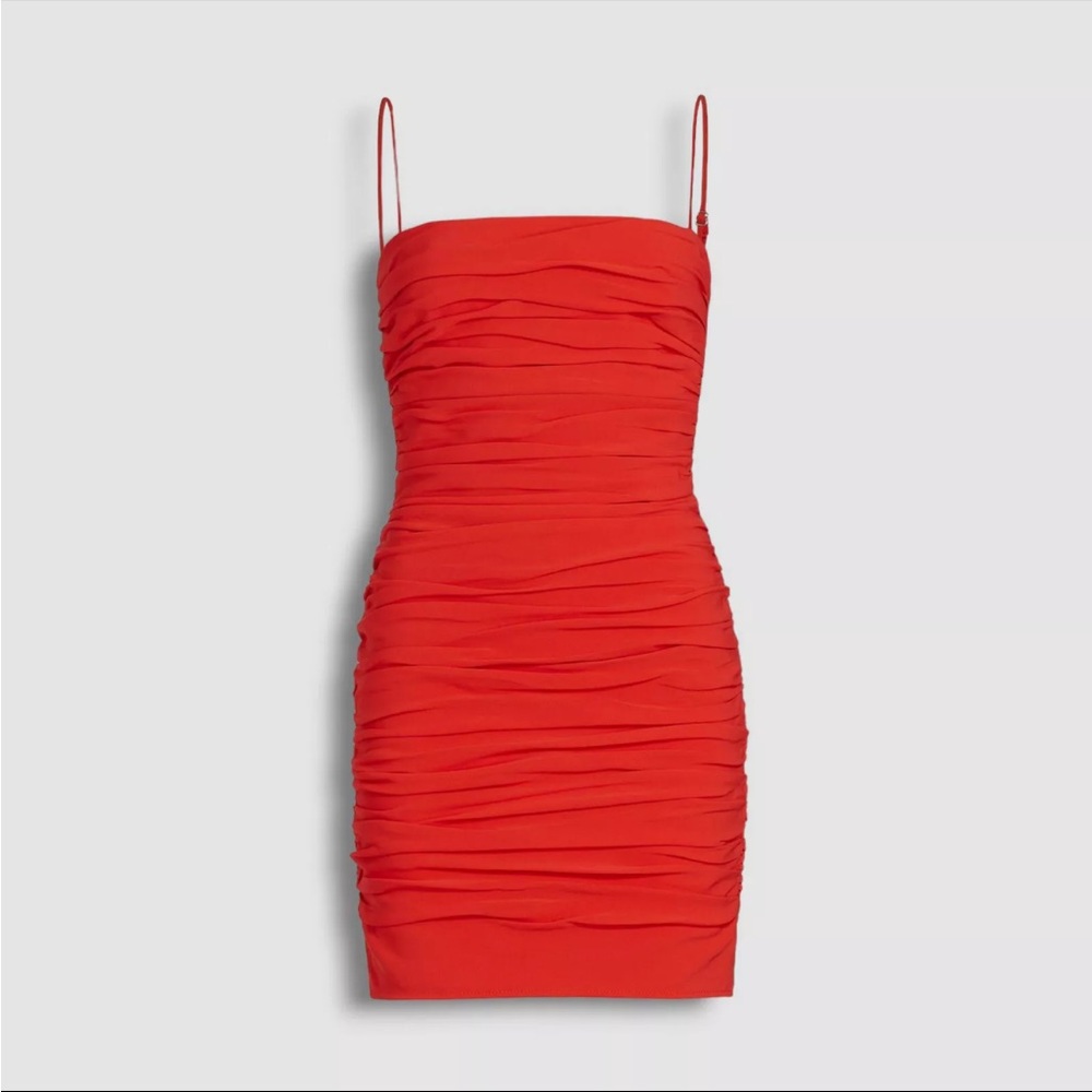 $446 Cinq a Sept Ruched Spaghetti Strap Mini Dress NWT